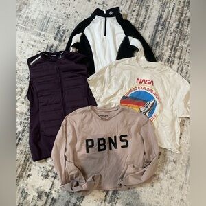 Bundle of 4 Athletic Tops (Nike, Skins, NASA Tee, Alphalete) – Size S